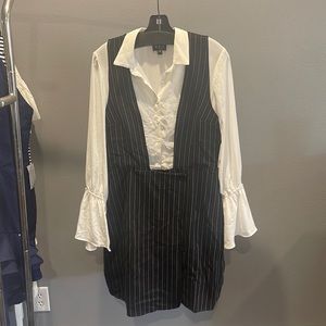 Overall dress with blouse